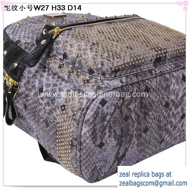 High Quality Replica Hot Sale MCM Armour Small Backpack Snake Leather MC2095S Grey - Click Image to Close